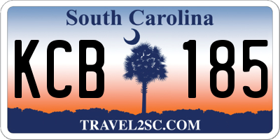SC license plate KCB185