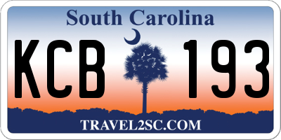 SC license plate KCB193