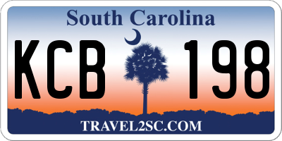 SC license plate KCB198