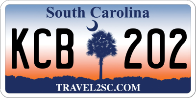 SC license plate KCB202