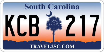 SC license plate KCB217