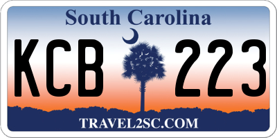SC license plate KCB223
