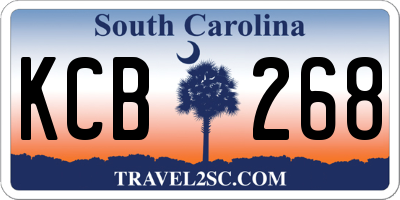 SC license plate KCB268