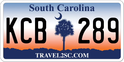 SC license plate KCB289