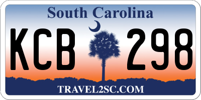 SC license plate KCB298