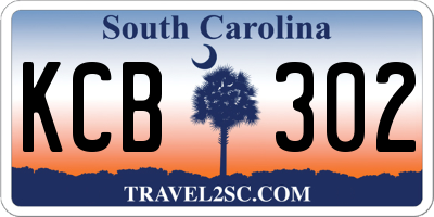 SC license plate KCB302