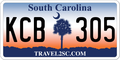 SC license plate KCB305