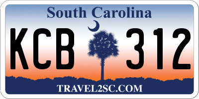 SC license plate KCB312