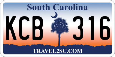 SC license plate KCB316