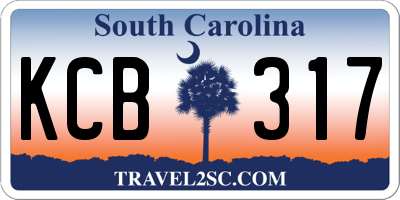 SC license plate KCB317