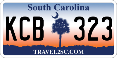 SC license plate KCB323