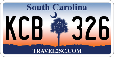 SC license plate KCB326