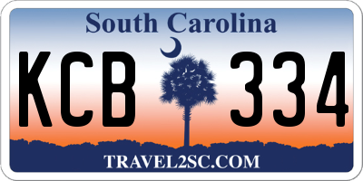 SC license plate KCB334