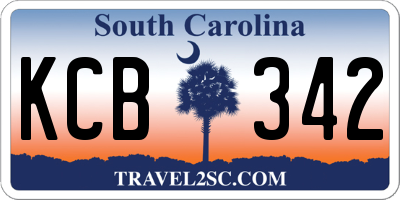 SC license plate KCB342