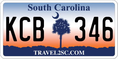 SC license plate KCB346