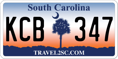 SC license plate KCB347