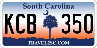 SC license plate KCB350