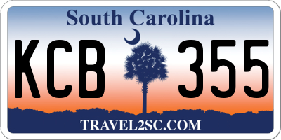 SC license plate KCB355