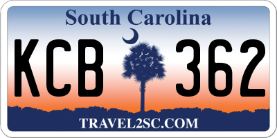SC license plate KCB362