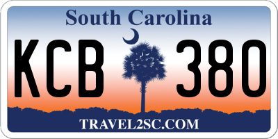 SC license plate KCB380