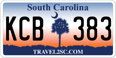 SC license plate KCB383