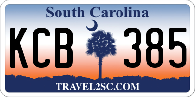 SC license plate KCB385