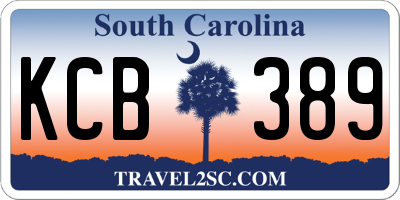 SC license plate KCB389