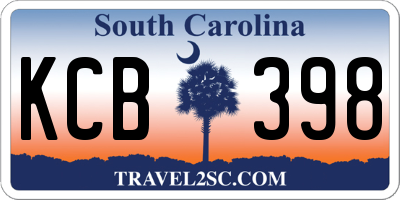 SC license plate KCB398