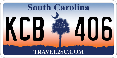 SC license plate KCB406