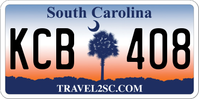SC license plate KCB408