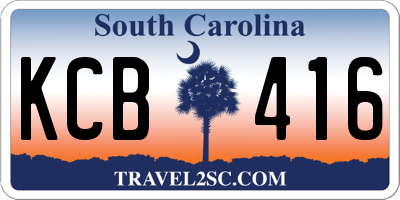 SC license plate KCB416