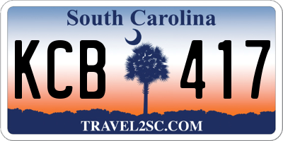 SC license plate KCB417
