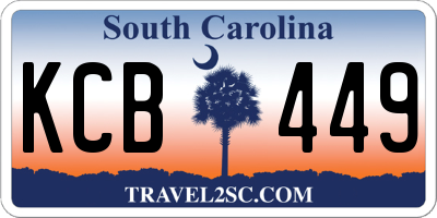 SC license plate KCB449