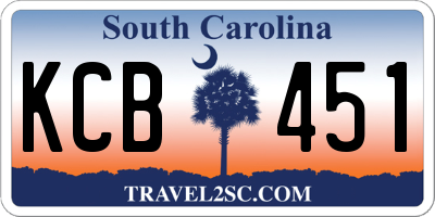 SC license plate KCB451