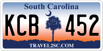 SC license plate KCB452