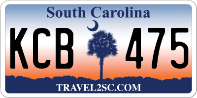 SC license plate KCB475