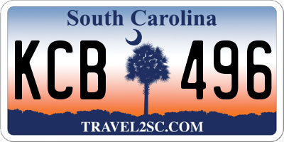 SC license plate KCB496