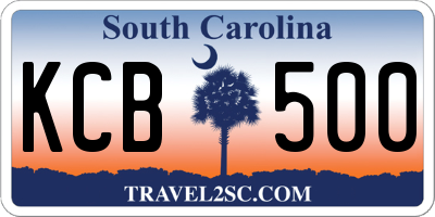 SC license plate KCB500