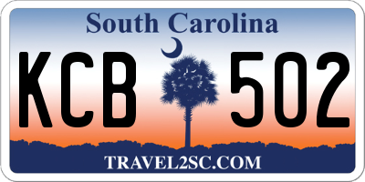 SC license plate KCB502