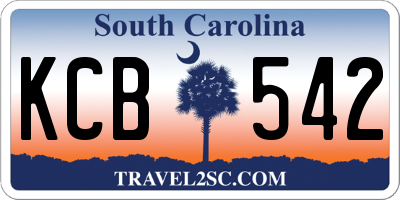 SC license plate KCB542