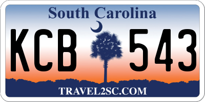 SC license plate KCB543