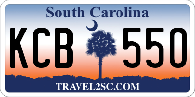 SC license plate KCB550