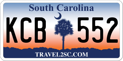 SC license plate KCB552
