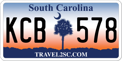 SC license plate KCB578