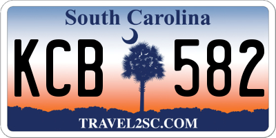 SC license plate KCB582