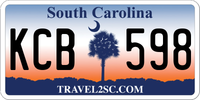 SC license plate KCB598