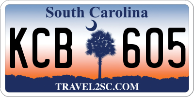 SC license plate KCB605