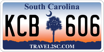 SC license plate KCB606