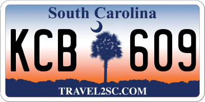 SC license plate KCB609
