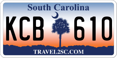 SC license plate KCB610